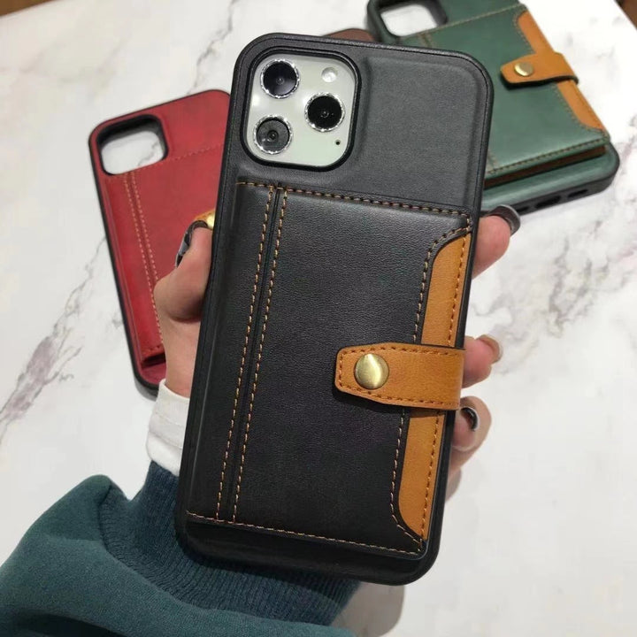 Fashion Personality Mobile Phone Card Leather Case