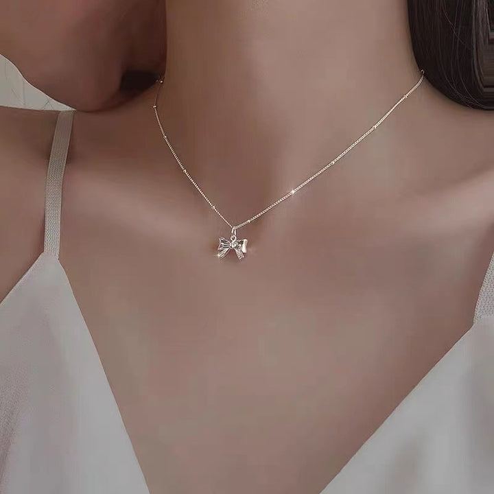 Women's Simple Sweet Bow Temperamental Minority Design High-end Clavicle Necklace