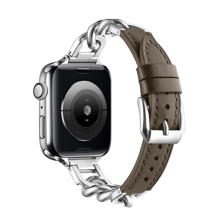 Curea Iwatch cu oțel inoxidabil din piele inox