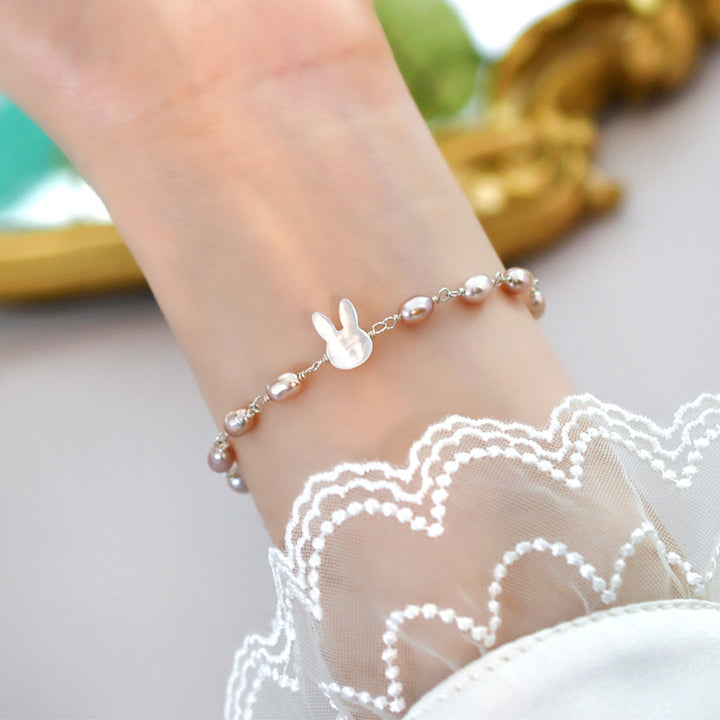 Jewelry Women's Freshwater Pearl Bunny Bracelet