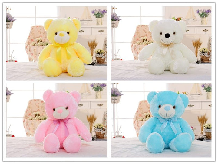 Creative Light Up Teddy Ursuleți umplute Plușă jucărie de pluș colorat de Crăciun strălucitor pentru copii pernă pentru copii