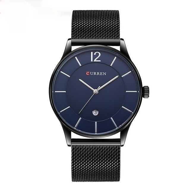 Mesh Belt Simple Large Dial Business Casual Quartz Watch