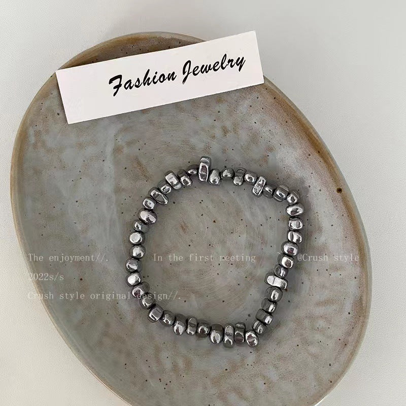 Chinese Style Niche Sweet Cool Style Small Pieces Of Silver Contrast Color Retro Neutral Bracelet