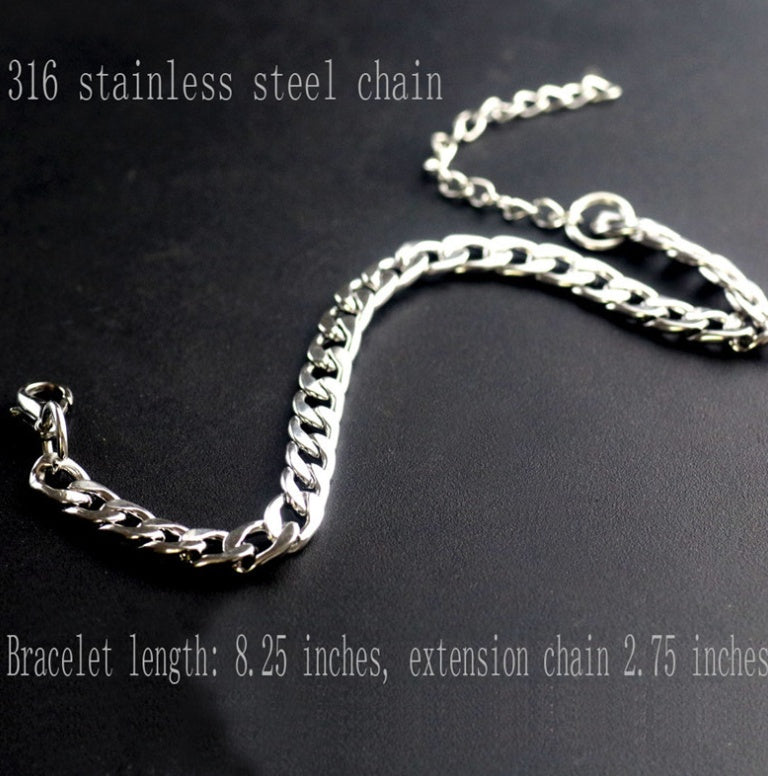 Stainless steel 3.2mmNK flattening bracelet European and American men's titanium steel jewelry