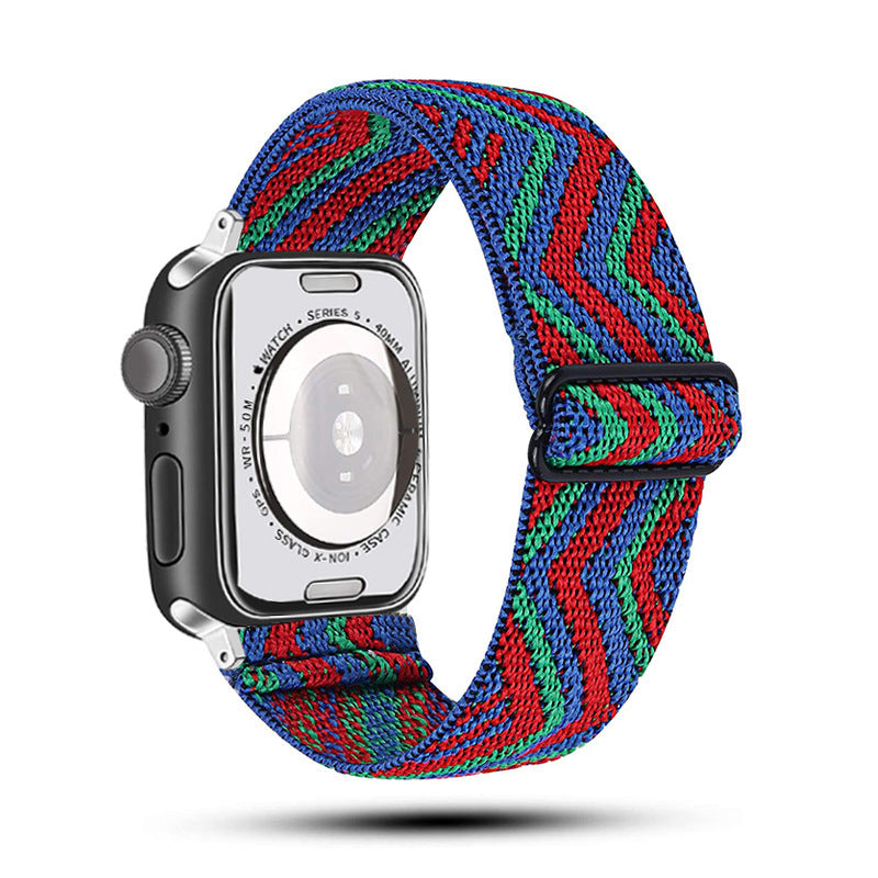 Ethnic Style Adjustable Buckle Elastic Nylon Woven Strap