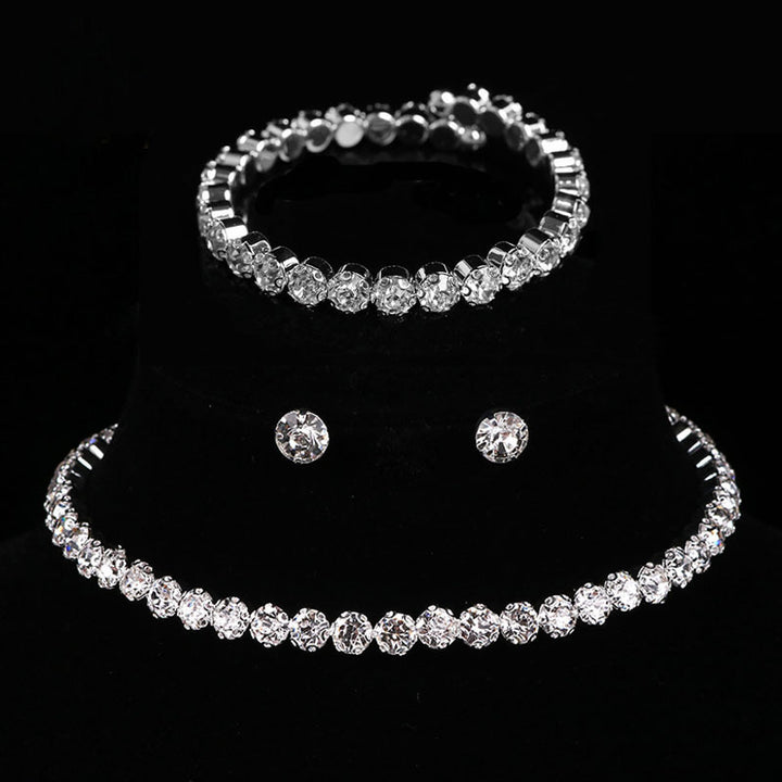 Fashion Bright Full Rhinestone Zircon Water Drop Necklace