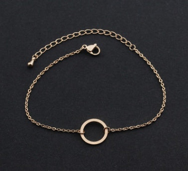 Simple round life ring bracelet stainless steel minimalist bracelet