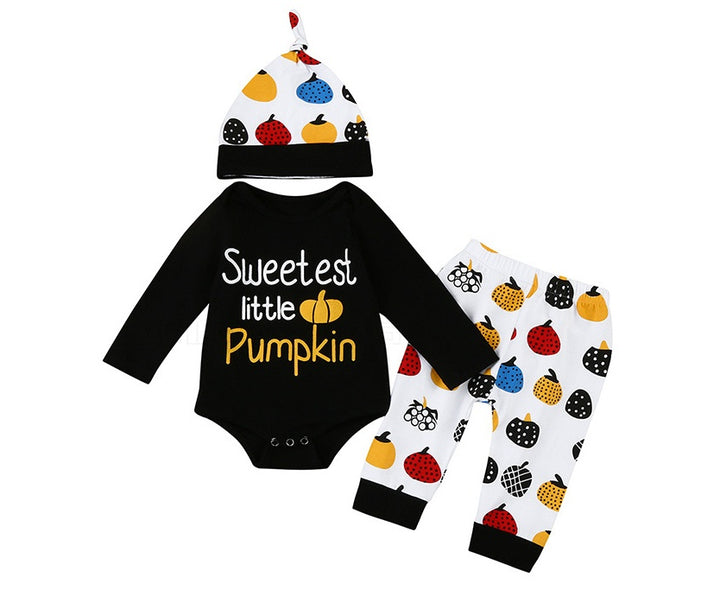 Copii pentru copii Amazon Halloween Costum pentru Costum de Pumpkin Litere de cap Haber Set set cu trei piese