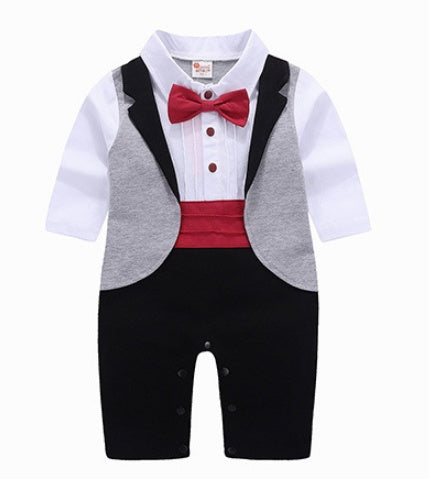 Boys' long-sleeved gentleman romper