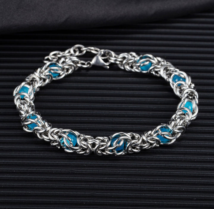 Klein Blue Beads Advanced Design Heavy Metal New Bracelet For Women