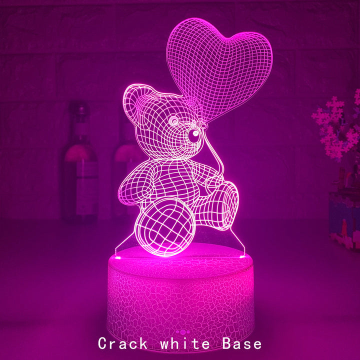 Lampa 3D lampă acrilică USB LED LED -uri de noapte neon Lampă de semn de Crăciun decorațiuni de Crăciun pentru dormitor pentru casă decor de ziua de valentine Cadouri de zi