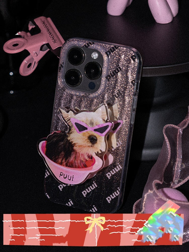 Pet Gradient Cute Little Dog Funny Phone Case