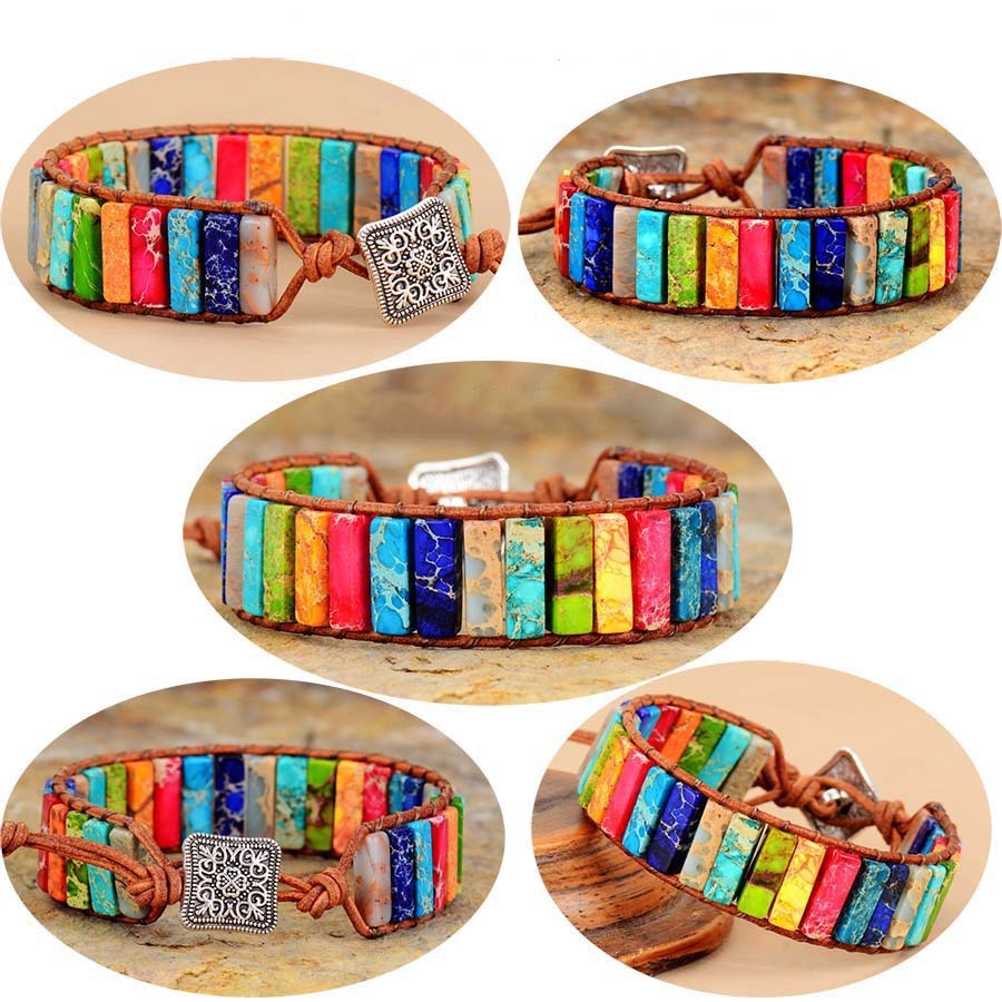 Colorful Emperor Stone Rectangular Bracelet