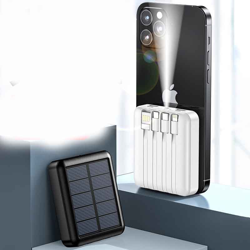 Mini Portable Power Bank With Solar Cable