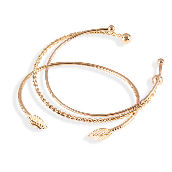 Simple personality leaf three-piece bracelet