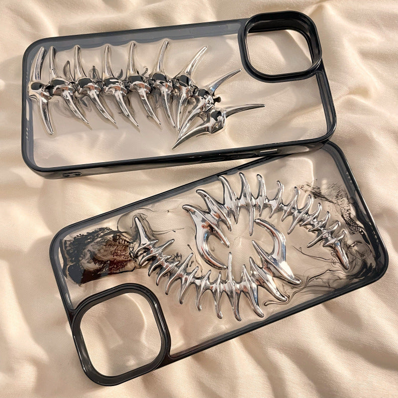 Blooming Three-dimensional Metal Fishbone Applicable To 14 Phone Case