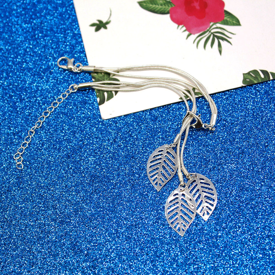 Wire Mesh Alloy Bracelet Hollow Leaf Bracelet