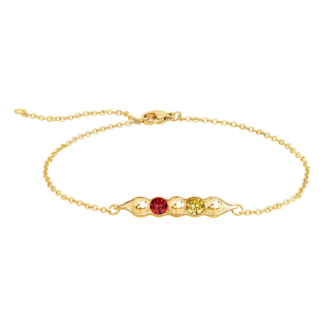 Fashion Pea Pod Female Diamond-encrusted 12-color Birthstone Bracelet