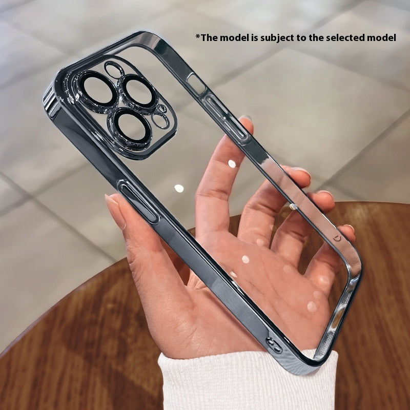 Aplicabil pentru carcasa telefonică iPhone15 electroplată TPU Cover soft Rezistent transparent pentru picături