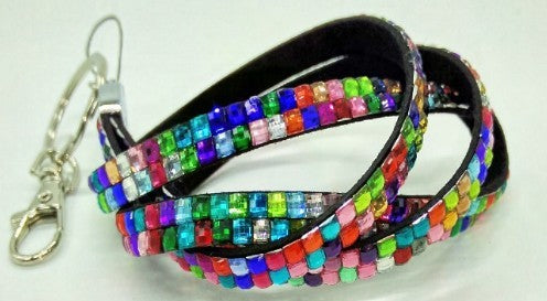 Carte de ecuson Clamp Rhinestone Diamond Band Key Lanț Diamond Lanyard