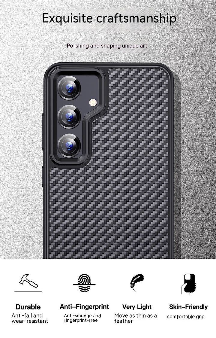 Carcasă telefonică Aramid Fibre Fibre Frosted Resistant Cover de protecție Cochilie magnetică