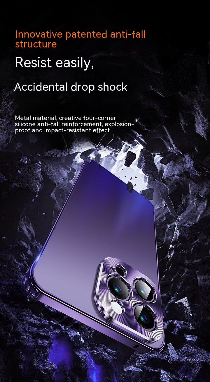 Metal Frameless Phone Case Frosted Drop-resistant Protective Shell