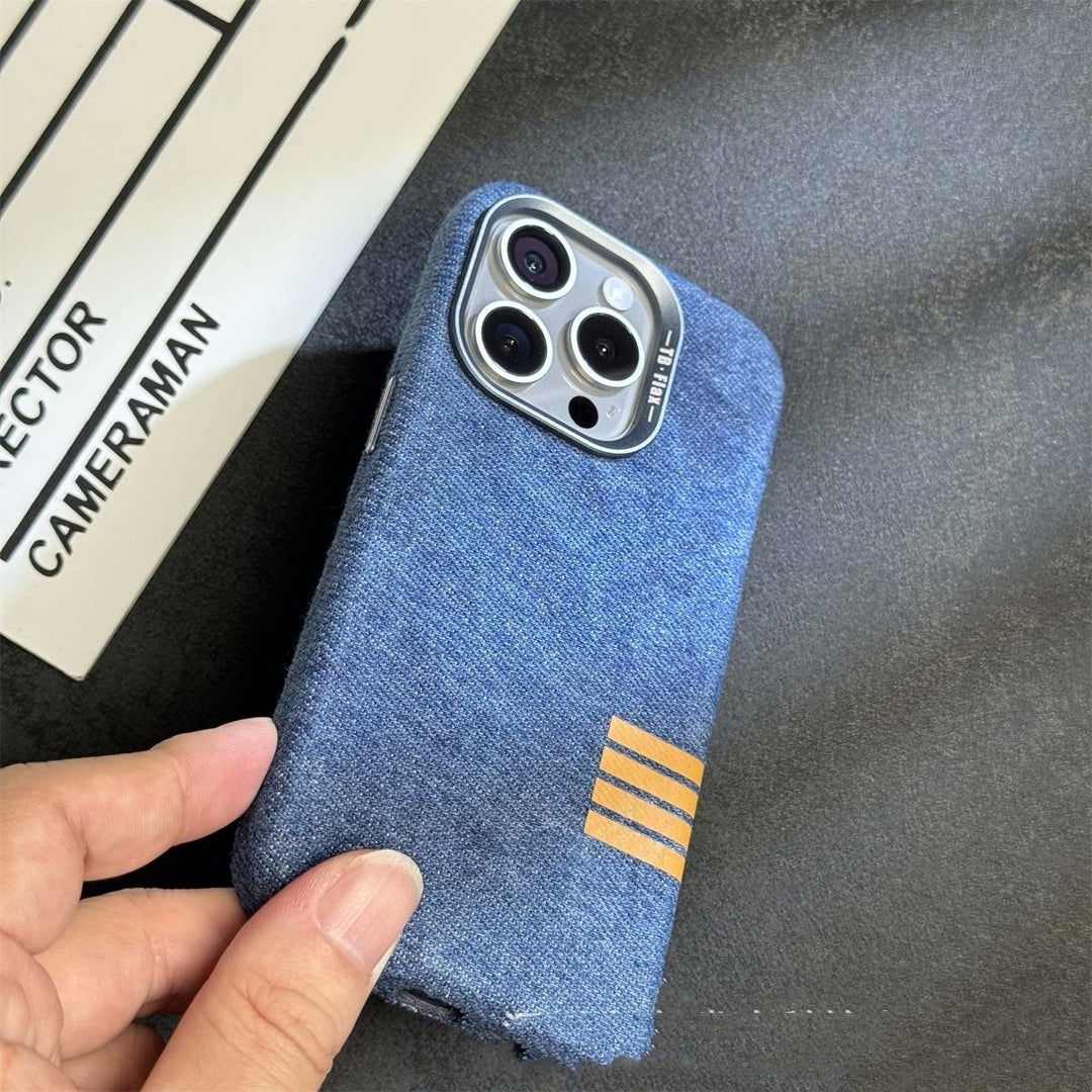 Phone Case Retro Linen Magnetic Drop-resistant Protective Case