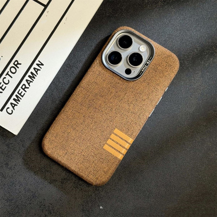 Phone Case Retro Linen Magnetic Drop-resistant Protective Case