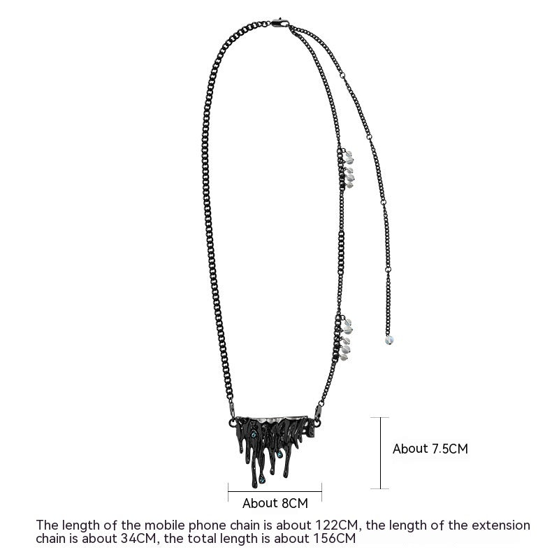 Lava Tassel Moonstone Mobile Phone Charm