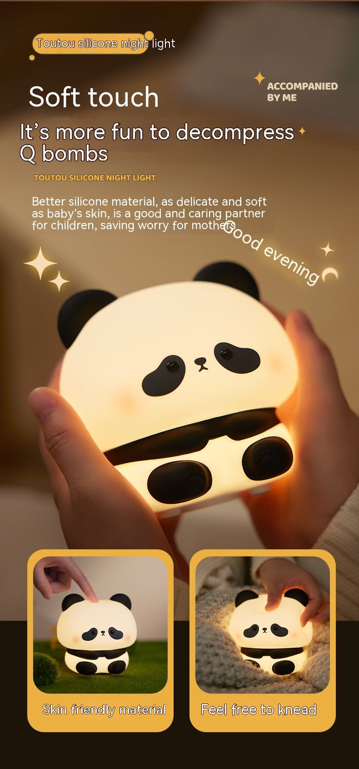 Panda LED LUMINĂ LUMINĂ Silicon Silicon Light Usb USB Reîncărcat atingere lampă de noapte LAMP LAMPA LAMP LAMPA LAMĂ DE COMIL