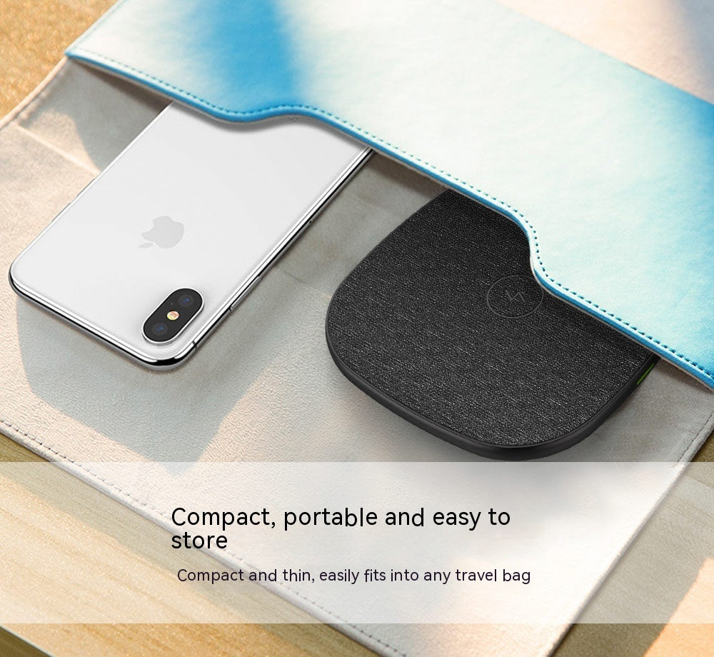 Metal Cloth Wrapper Leather Wireless Charger