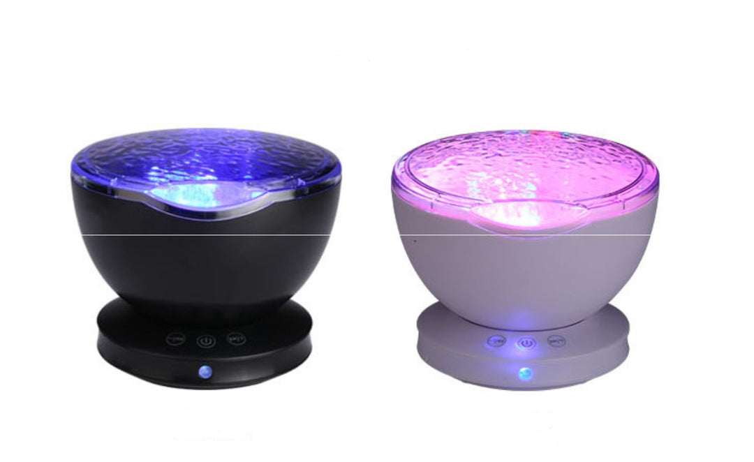 Proiector de valuri de ocean LED LUMINĂ LUMINĂ LUMINĂ TEMIN TEMELE TF Player Music Speaker Aurora Proiection