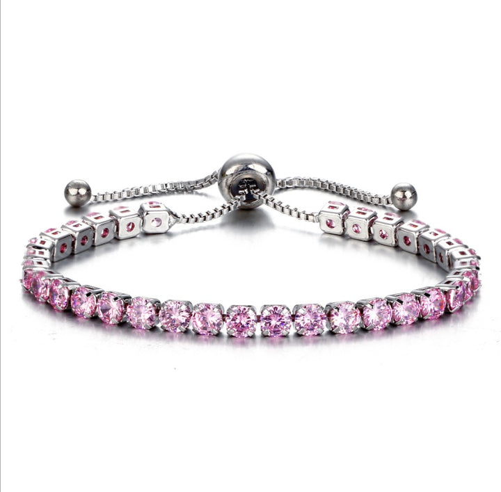 European and American cross-border exclusive jewelry inlaid crystal push-pull bracelet ladies gold full diamond single-row jewelry wholesale