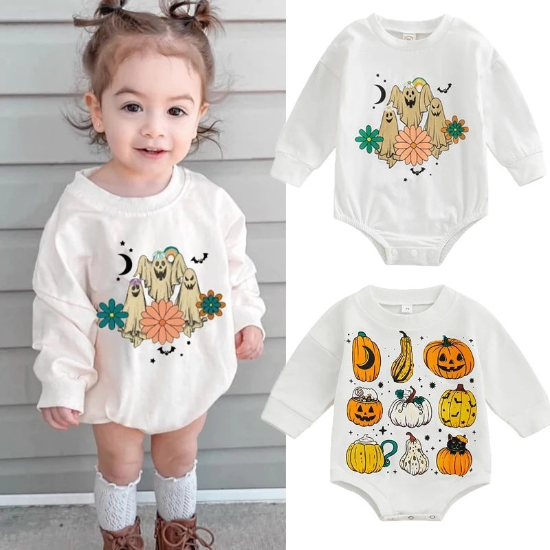 Europe And America Baby Onesie Cute Halloween Pumpkin