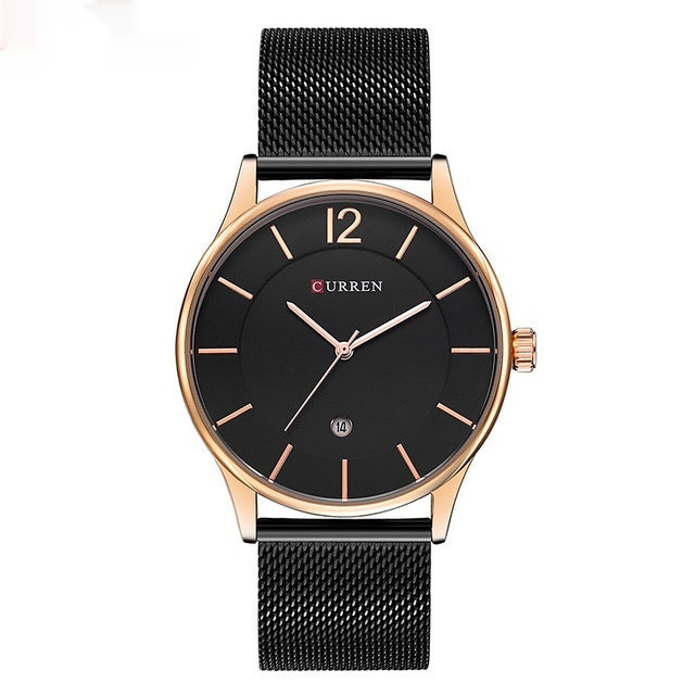 Mesh Belt Simple Large Dial Business Casual Quartz Watch