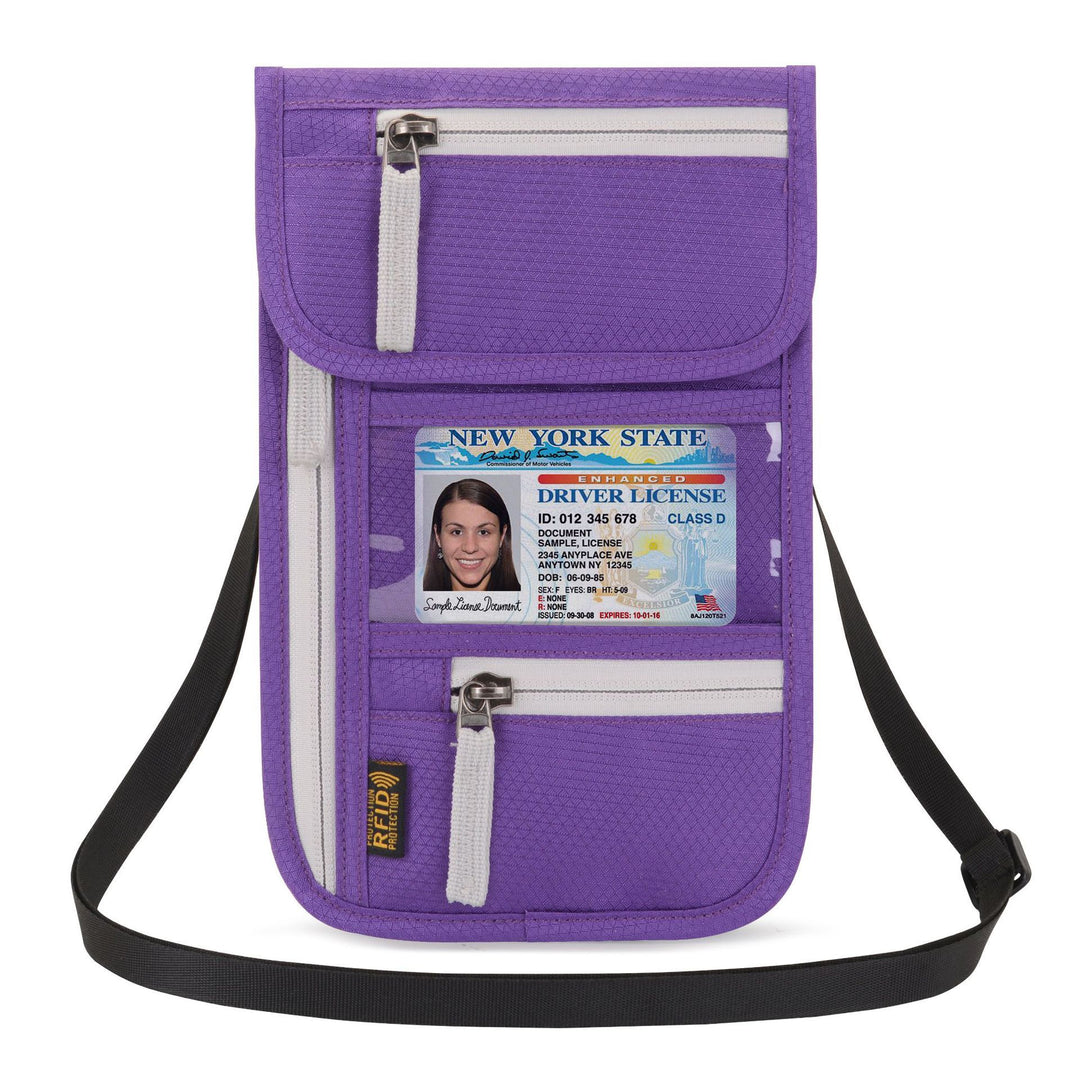 Travel Abroad Document Package Multi-functional Waterproof Neck Passport Holder