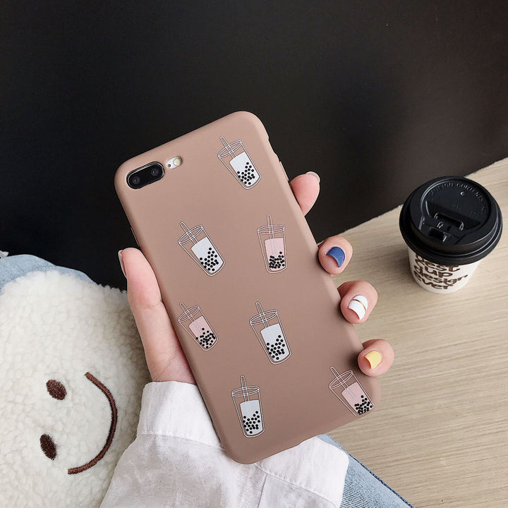 Pearl milk tea mobile phone case