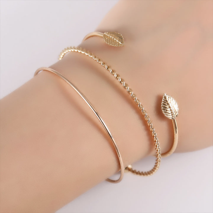 Simple personality leaf three-piece bracelet