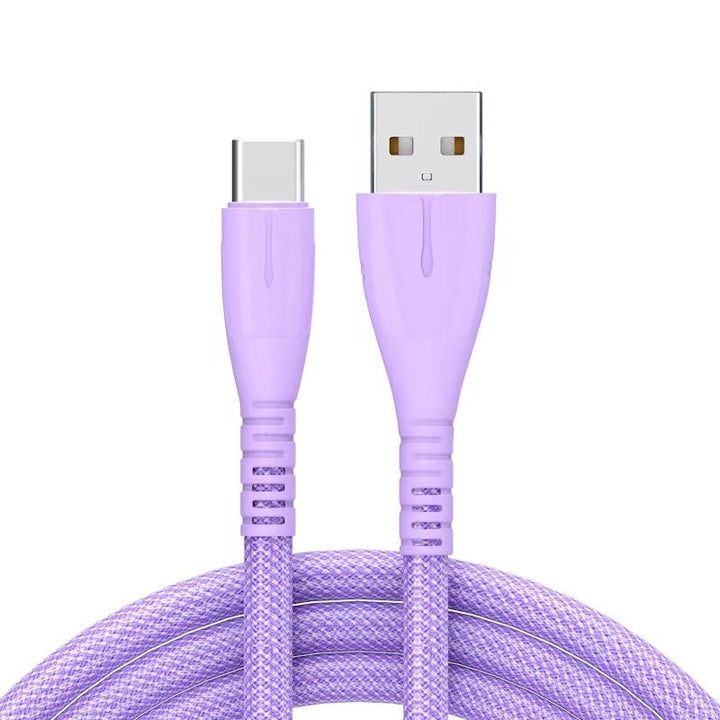 Quick Charge QC30 Charging Cable Nylon Braided Mobile Phone USB Cable With Indicator Light