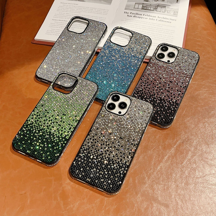 Gradient Edge Diamond Phone Case Starry Sky Rhinestone