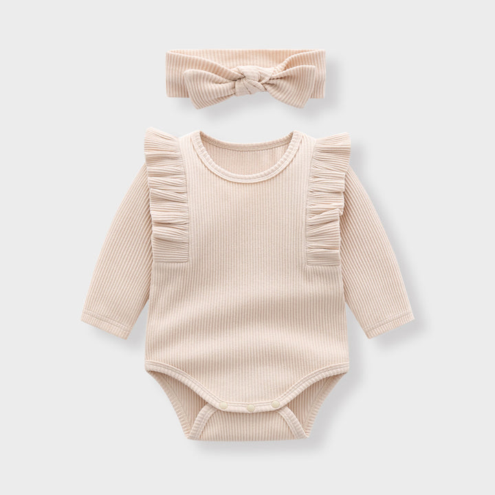 Ruffle Sleeve Baby Long Sleeve Triangle Bodysuit