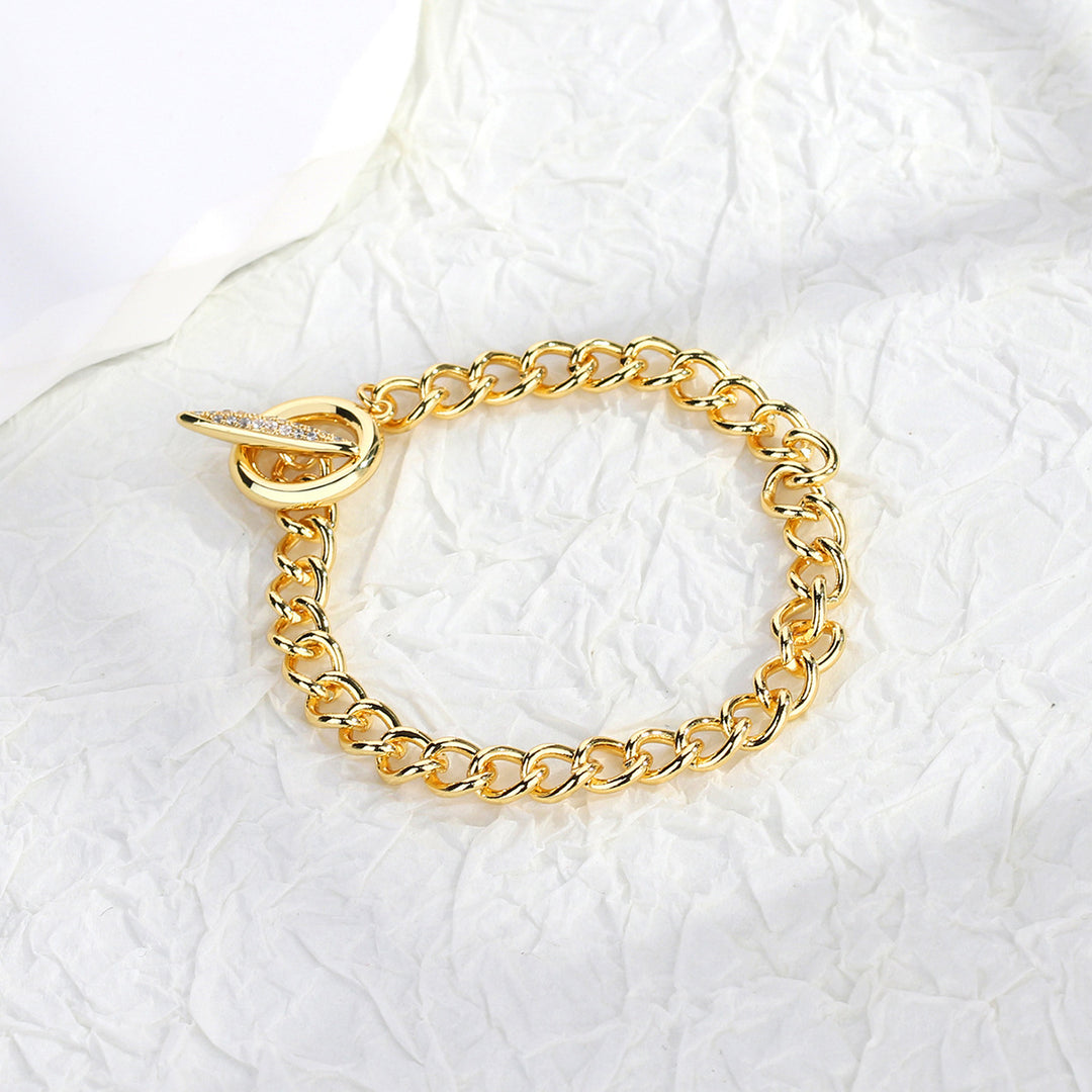 Ornament Cuban Link Chain Female Retro Punk OT Buckle Bracelet