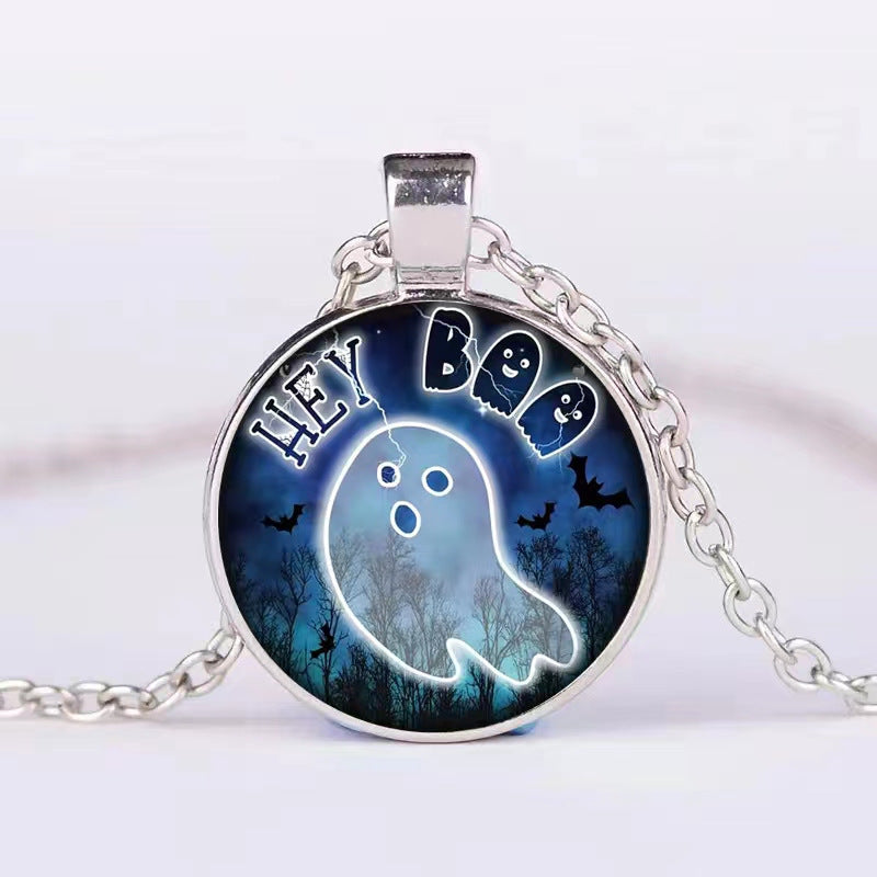 Halloween rotund rotund dovleac bat colier bărbați și femei personalitate claviculă colier accesorii bijuterii de modă