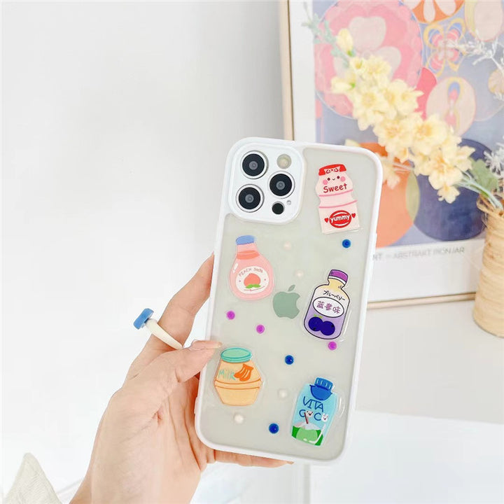 Summer Three-dimensional Beverage Mobile Phone Case All-inclusive Soft