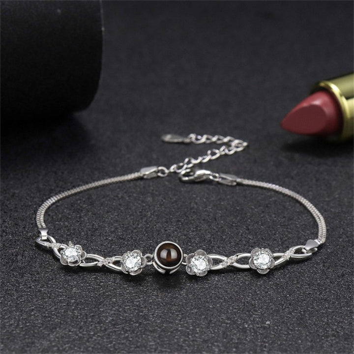 Fashion Sterling Silver Flowers Bracelet