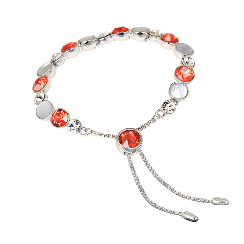 Temperament Austrian Crystal Adjustable Bracelet Hand Ornaments For Girlfriends' Birthday Gifts