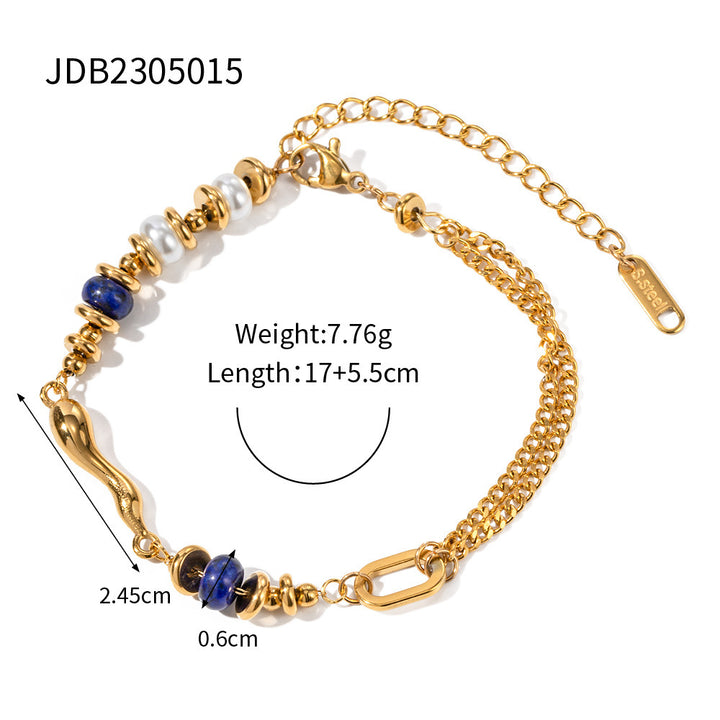 Women's Fashion Gold Stone Water Drop Bracelet