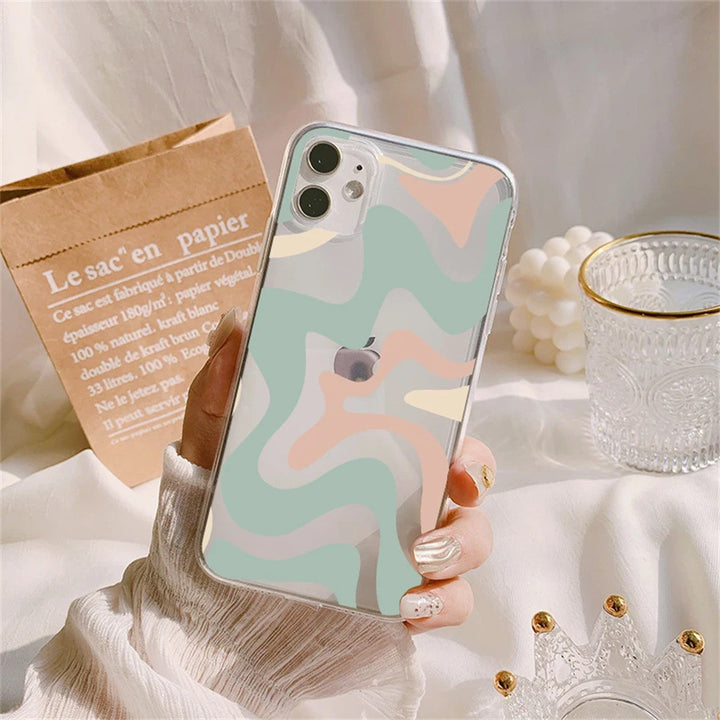 Striped Wave Transparent Phone Case