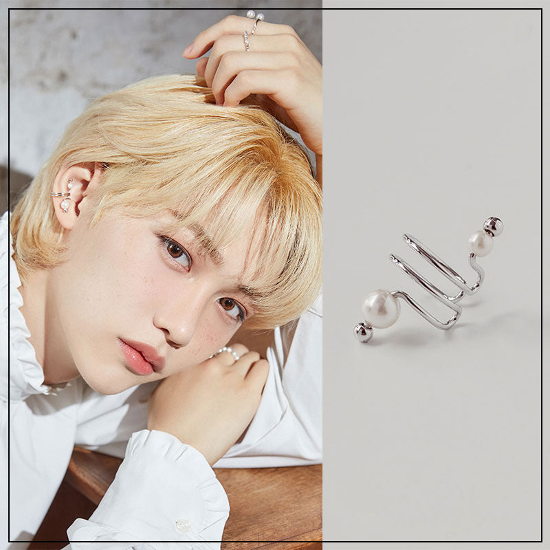 Linie minimalistă Pearl Ear Ear Clip Design Cercei de perle