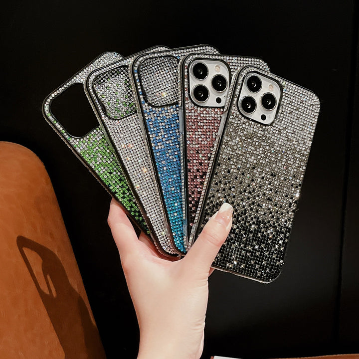 Gradient Edge Diamond Phone Case Starry Sky Rhinestone